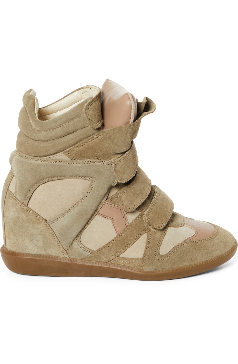 Isabel Marant Bekett Hidden Wedge High Top Sneaker, Alternate, color, Taupe