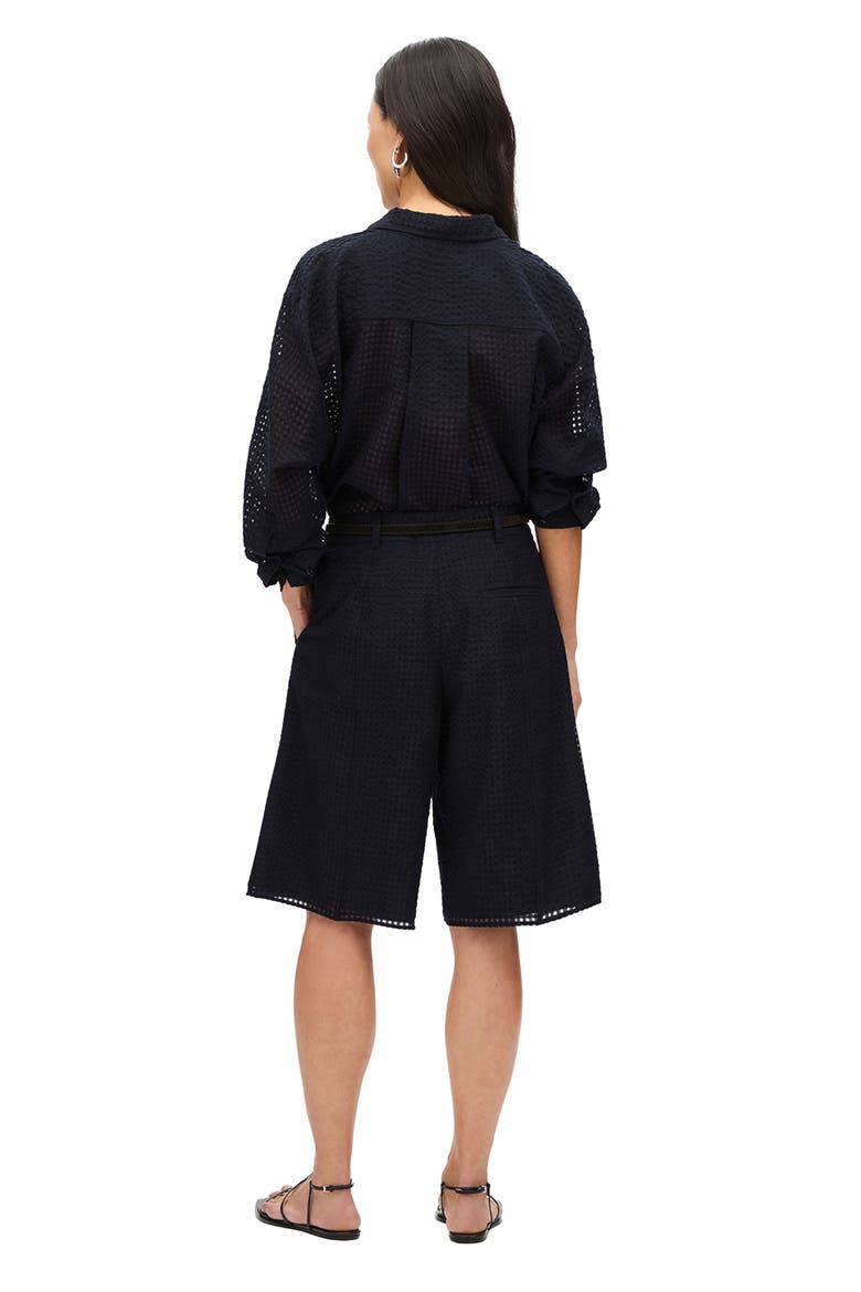Gingham Bermuda Pant, Alternate, color, Black