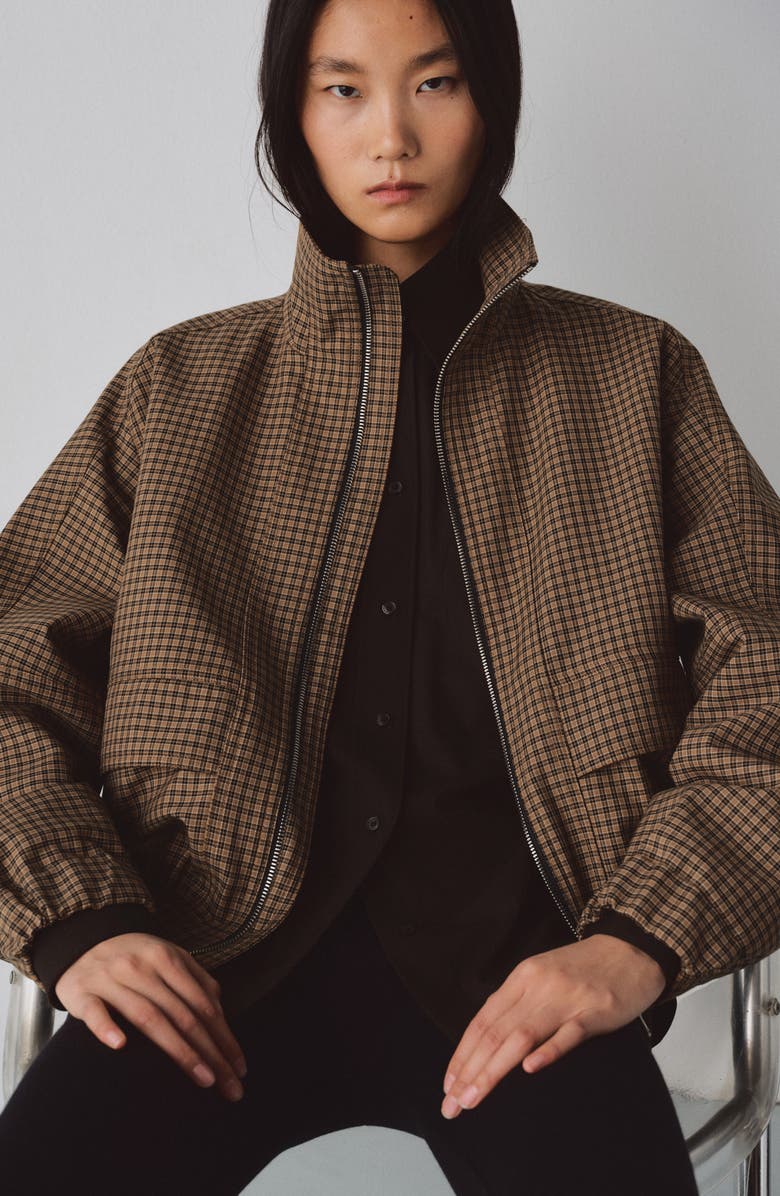 MANGO Josef Check Jacket, Alternate, color, Brown