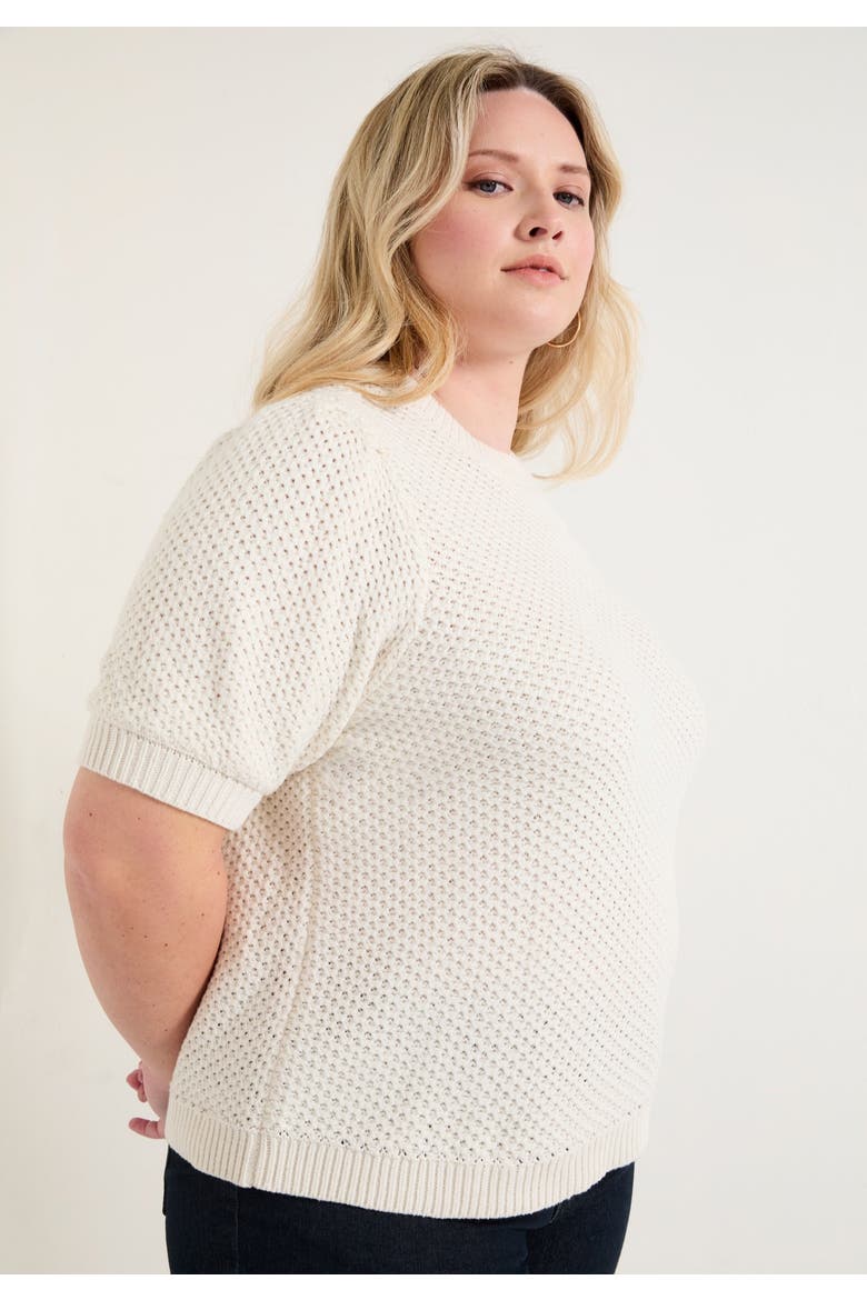 Puff Sleeve Knit Sweater, Alternate, color, SUGAR SWIZZLE