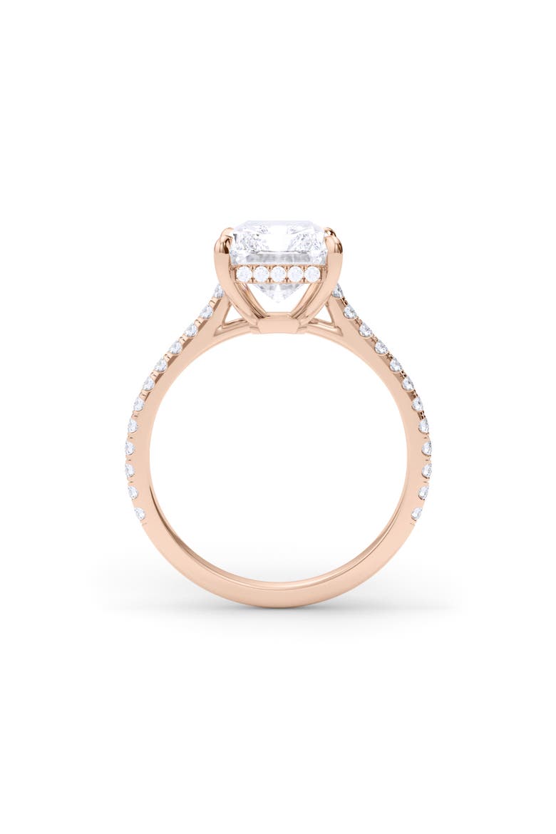 Radiant Cut Pavé Lab Created Diamond Ring, Alternate, color, 18K ROSE GOLD