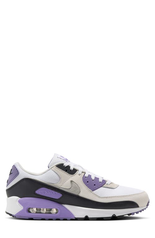 Nike Air Max 90 White Dusty Amethyst Photon Dust Light Smoke Grey In Multi