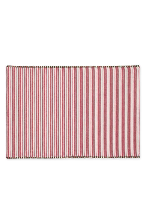 Design Imports Set Of 4 Heritage Holiday Reversible Sprigs Placemats In Multi