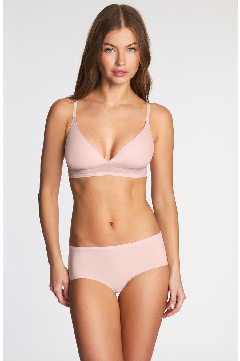 Full Transparency T-Shirt Bralette, Alternate, color, ROSE SMOKE