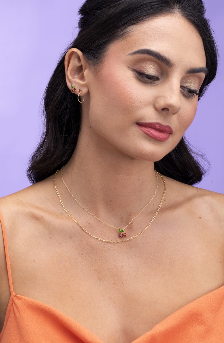 Bony Levy Garnet & Diopside 14K Gold Pendant Necklace, Alternate, color, 