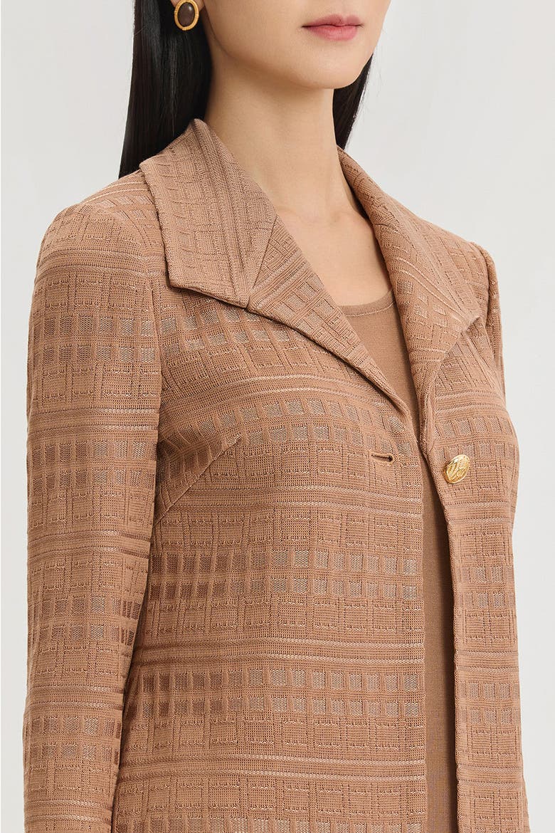 Tonal Wing Collar Knit Jacket, Alternate, color, Warm Taupe