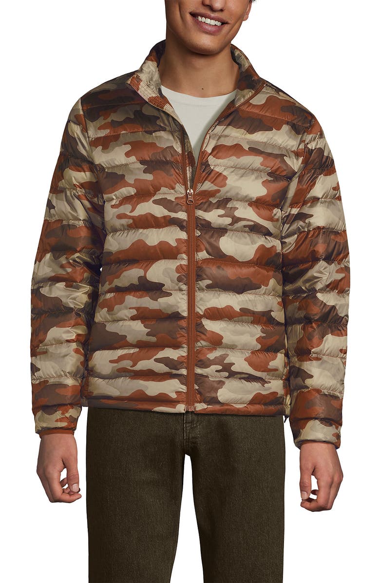 Lands' End Wanderweight Ultralight Packable Down Jacket, Alternate, color, Warm Cinnamon Camo
