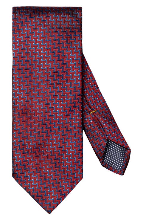 Geometric Woven Silk Tie