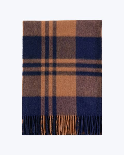 Knottery Plaid Cashmere Scarf