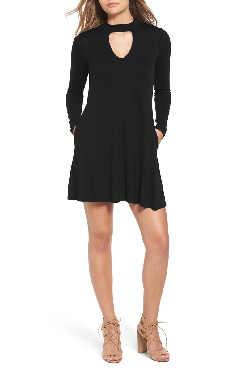 Socialite Mock Neck Knit Shift Dress, Main, color, 