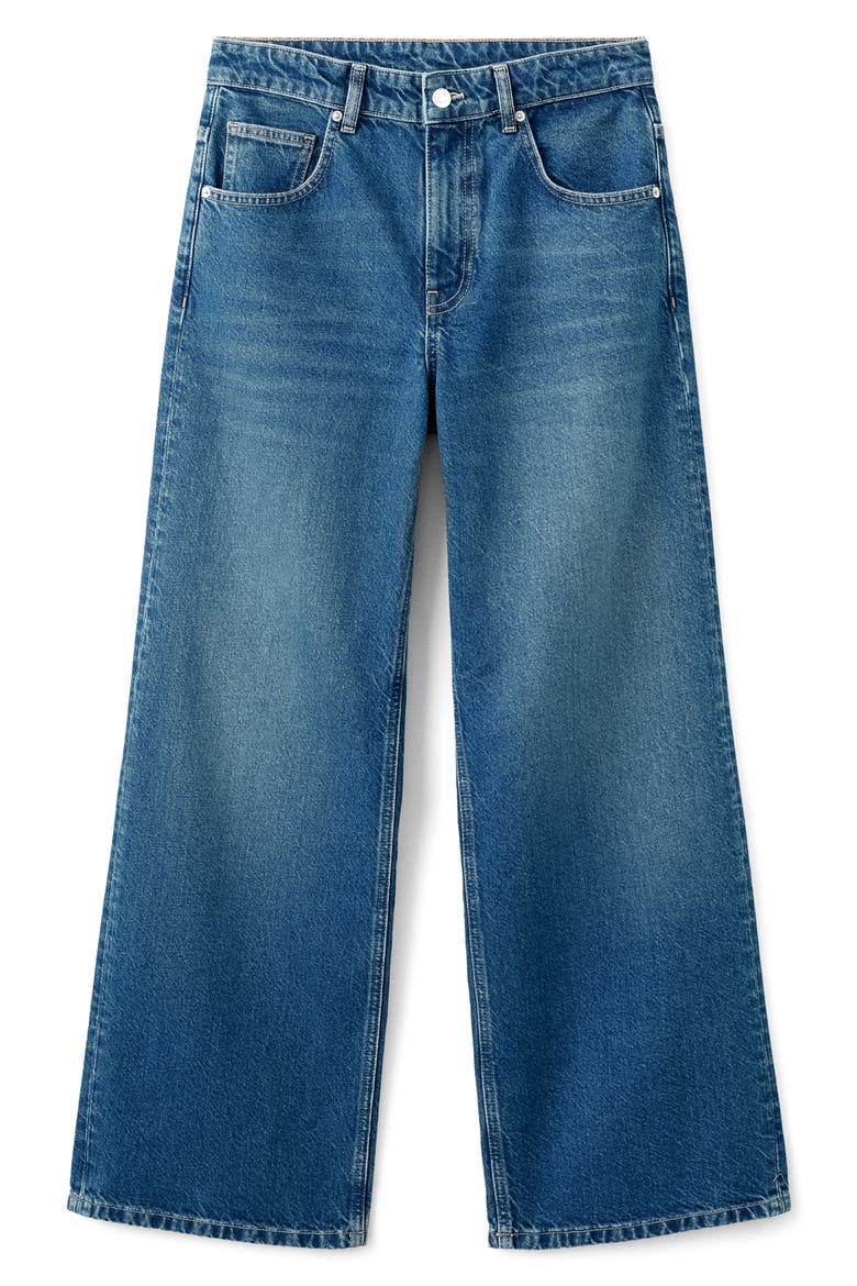 Low Rise Wide Leg Jeans, Alternate, color, DARK BLUE