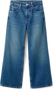 MANGO Low Rise Wide Leg Jeans