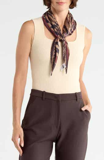 Pleated Satin Scarf