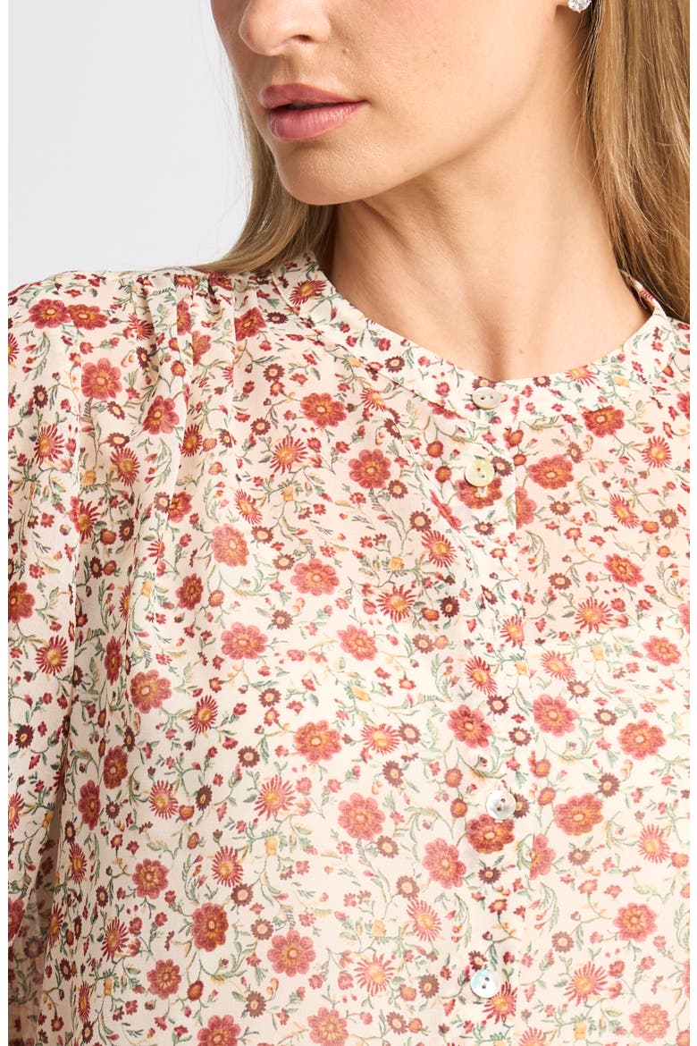 Mock Neck Button Front Shirt, Alternate, color, BABYS BREATH