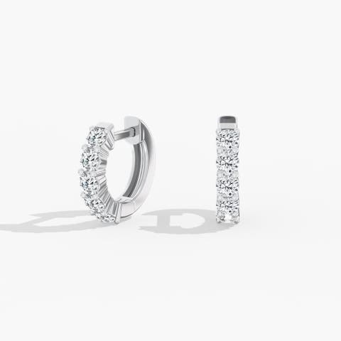 Classic Round 1.00CTW Lab Diamond Hoop in 14K