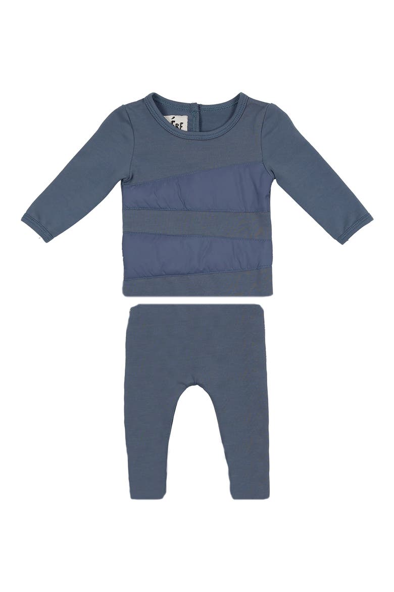 Puffed Triangle Top & Leggings Set, Main, color, STEEL BLUE