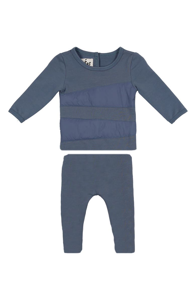 Manière Puffed Triangle Top & Leggings Set, Main, color, Steel Blue