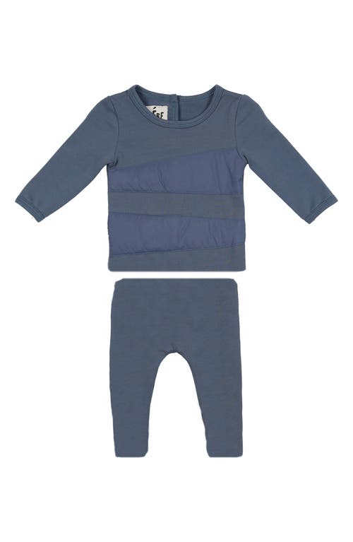 Maniere Manière Puffed Triangle Top & Leggings Set In Steel Blue