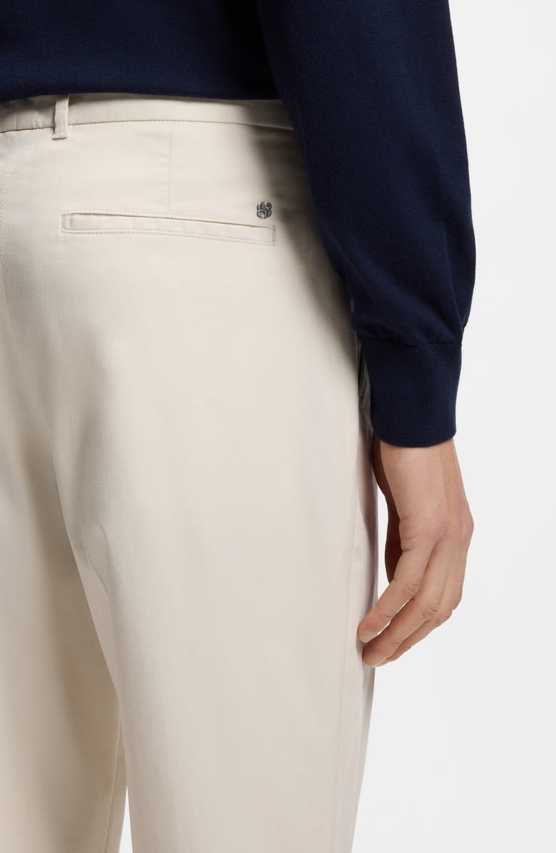 BOSS Perin Flat Front Trousers, Alternate, color, Open Whte