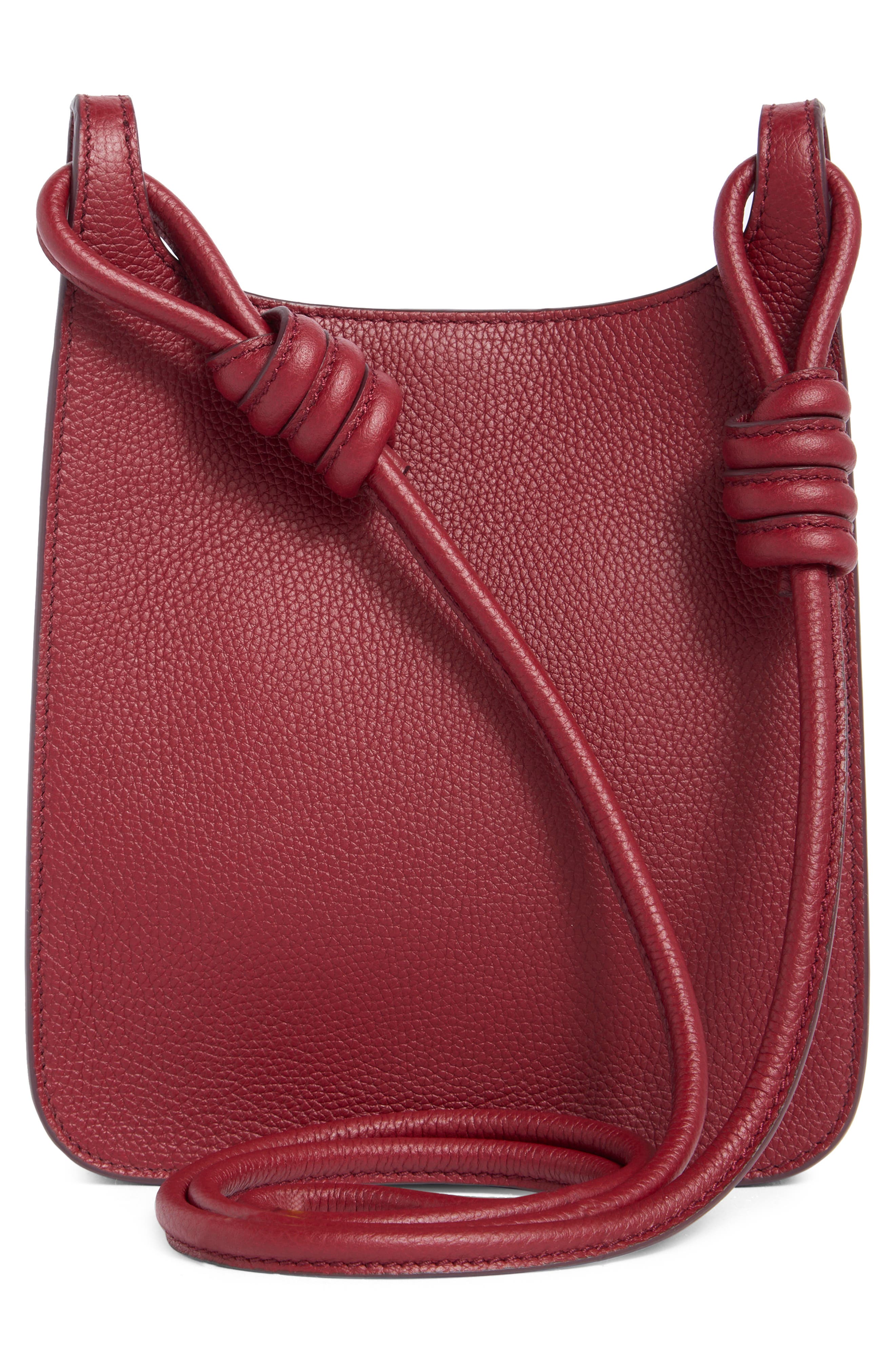 Mini Lauretos Leather Hobo Bag, Alternate, color, RED