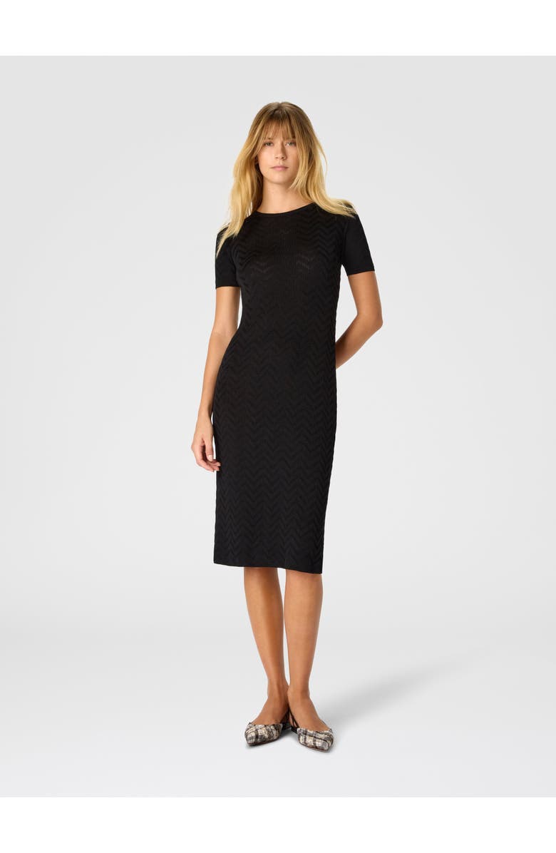 Missoni Chevron Cotton And Viscose Longuette Dress, Alternate, color, Black