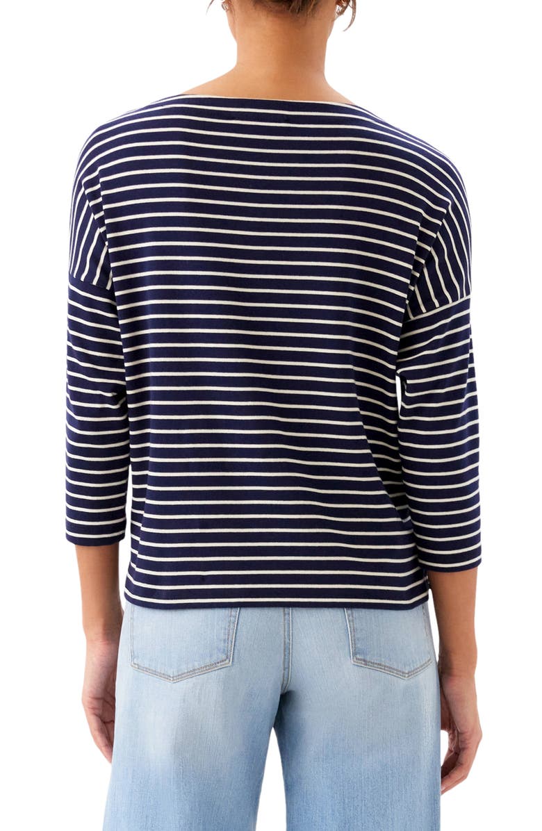 Karen Kane Stripe Boat Neck Top, Alternate, color, Navy W/ Cream
