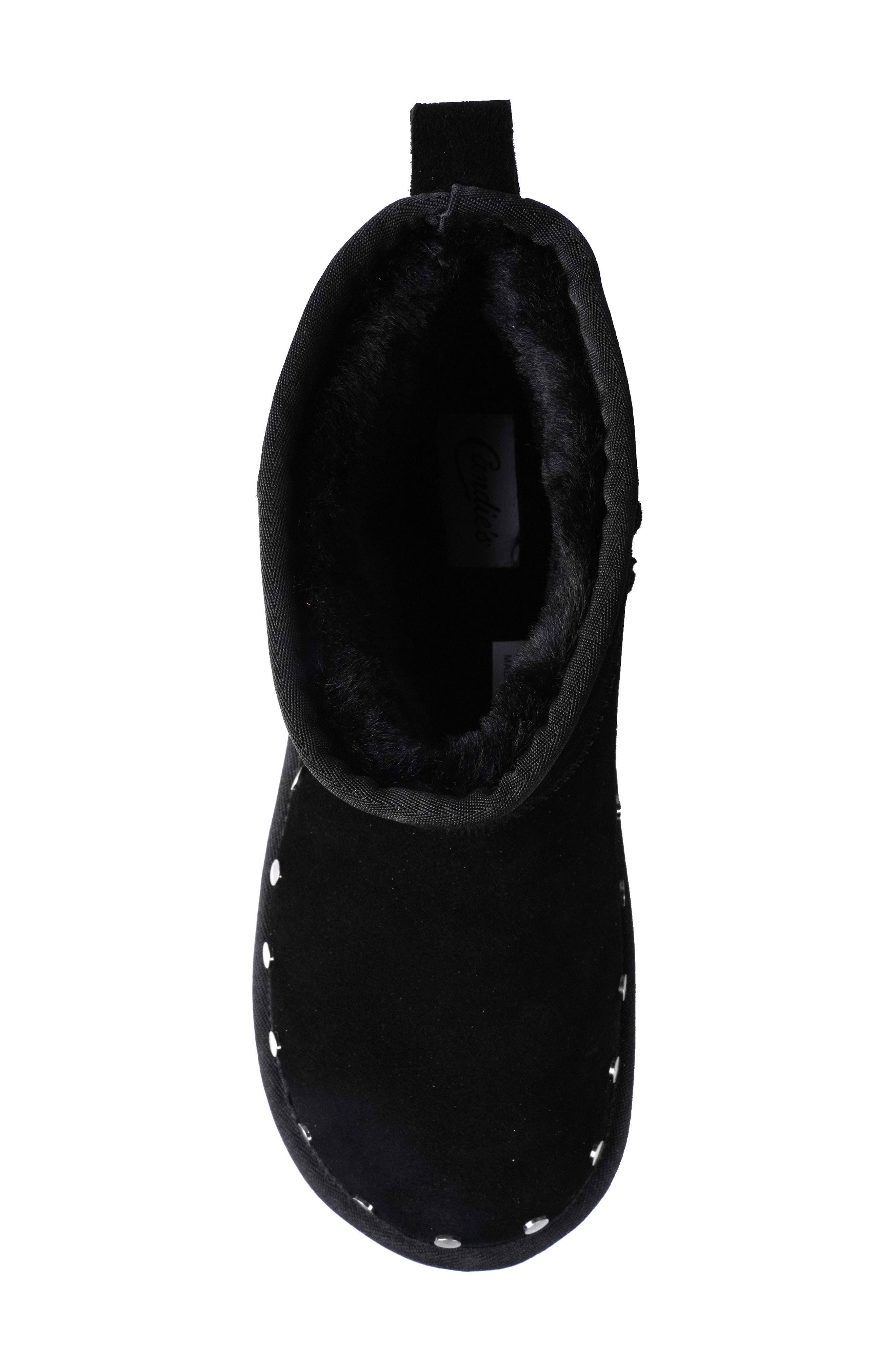 Candie's Shye Faux Fur Platform Bootie, Alternate, color, Black