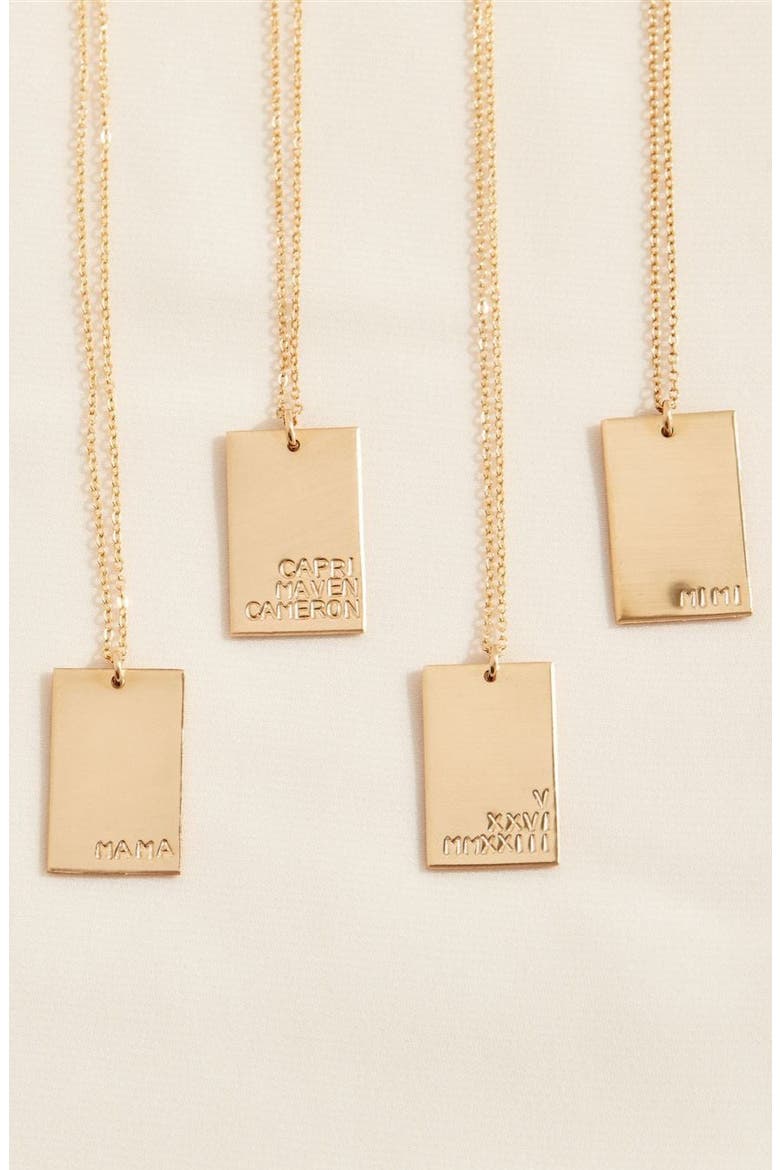 Goldie Hand-Stamped Pendant Necklace, Alternate, color, GOLD / UP TO 6 LINES
