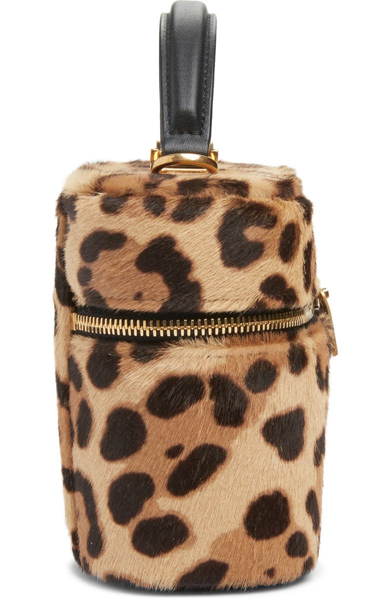 Saint Laurent Gaby Leopard Print Genuine Calf Hair Vanity Bag, Alternate, color, Brown/ Noir