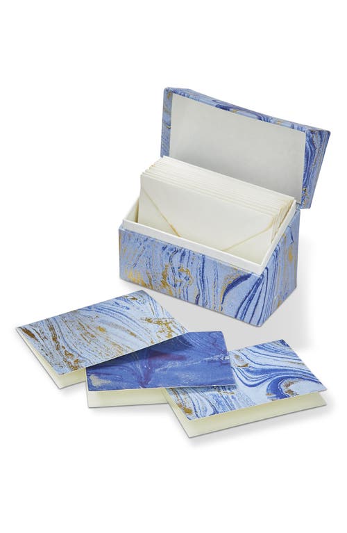 tag Marble Finish Note Card Set in Blue Multi 