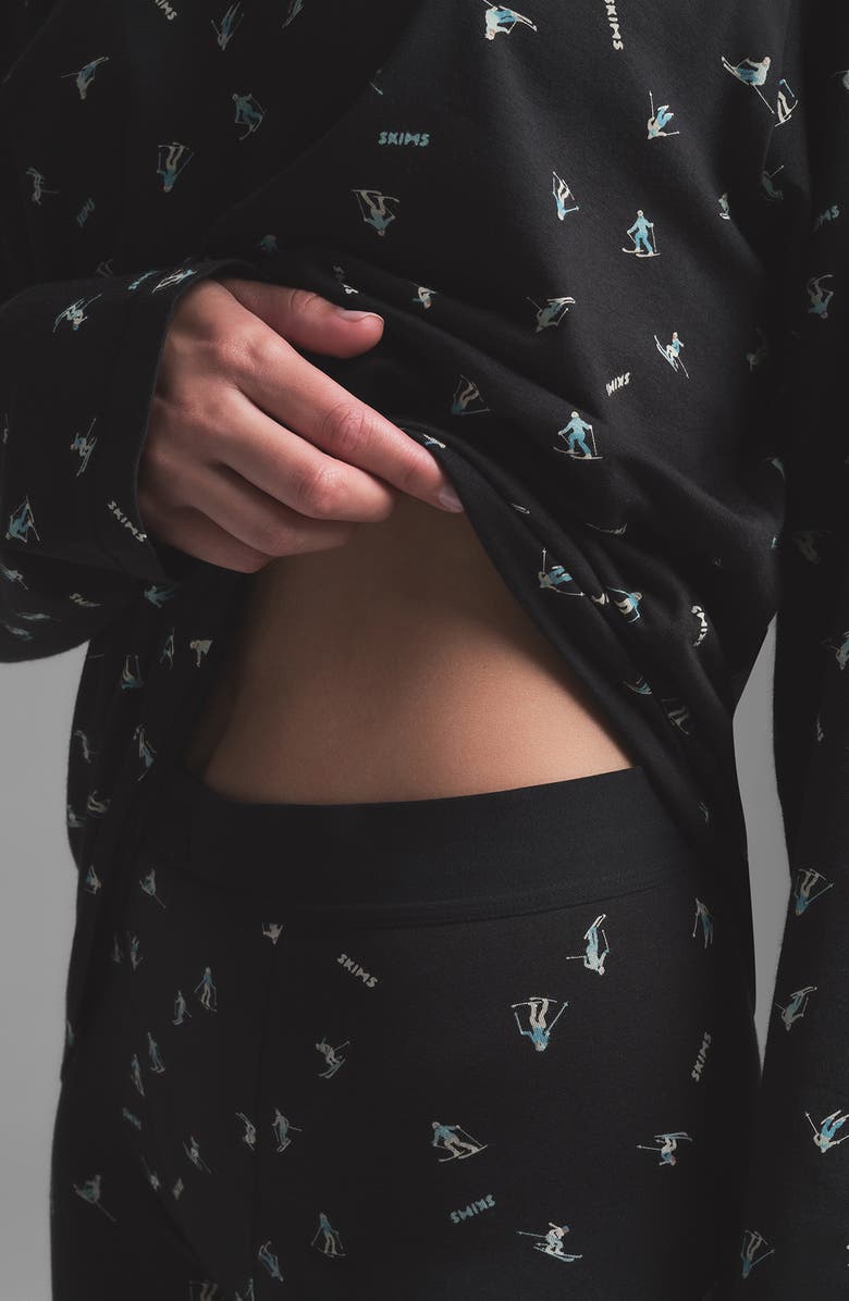 SKIMS Long Sleeve T-Shirt & Boxer Pajama Set, Alternate, color, 