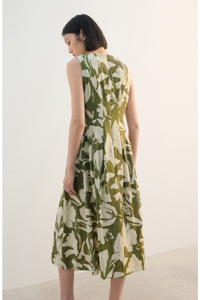Floral Print Sleeveless Maxi Dress, Alternate, color, GREEN