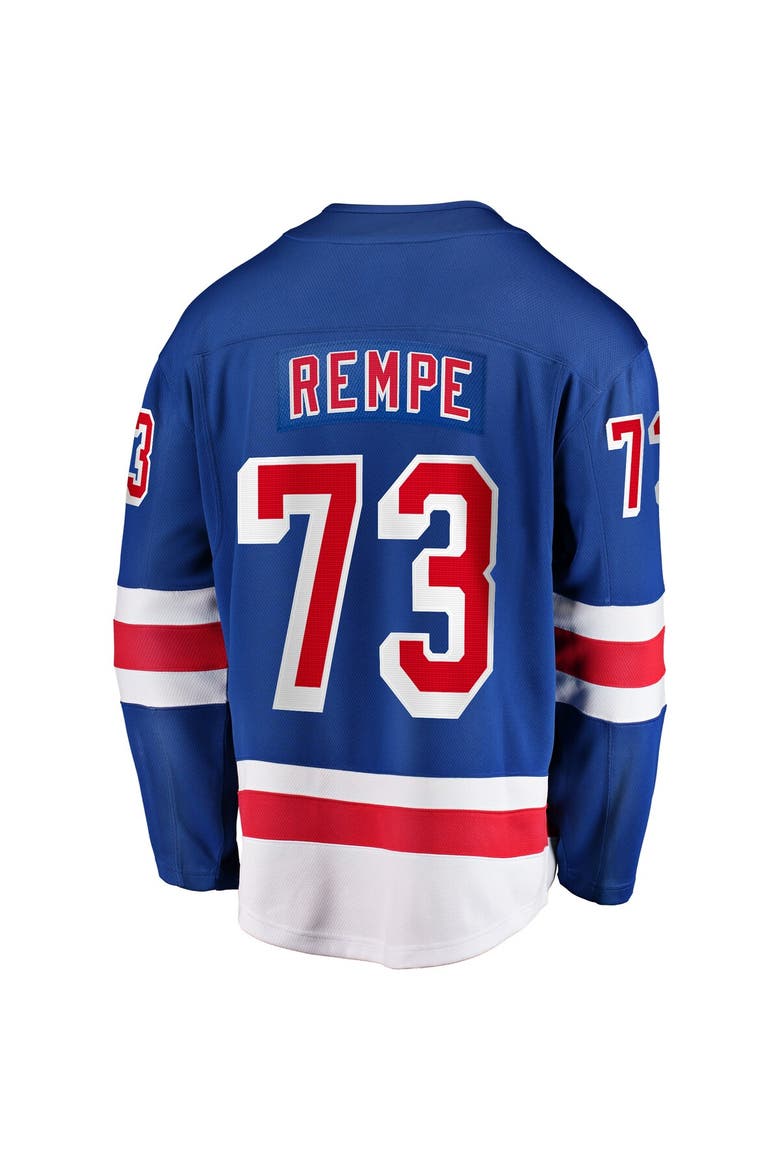 Men's Fanatics Matt Rempe Blue New York Rangers Home Breakaway Jersey, Alternate, color, Blue