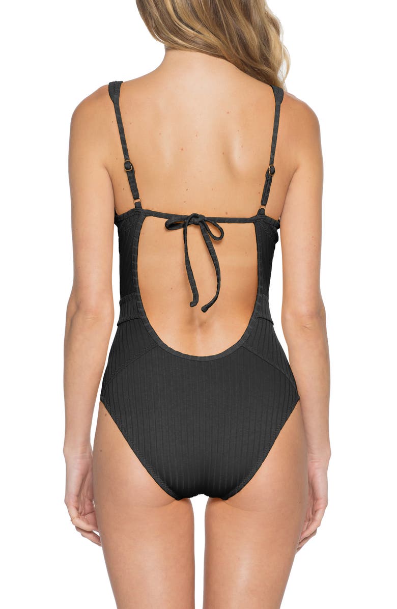 Becca Loredo Rib One-Piece Swimsuit, Alternate, color,