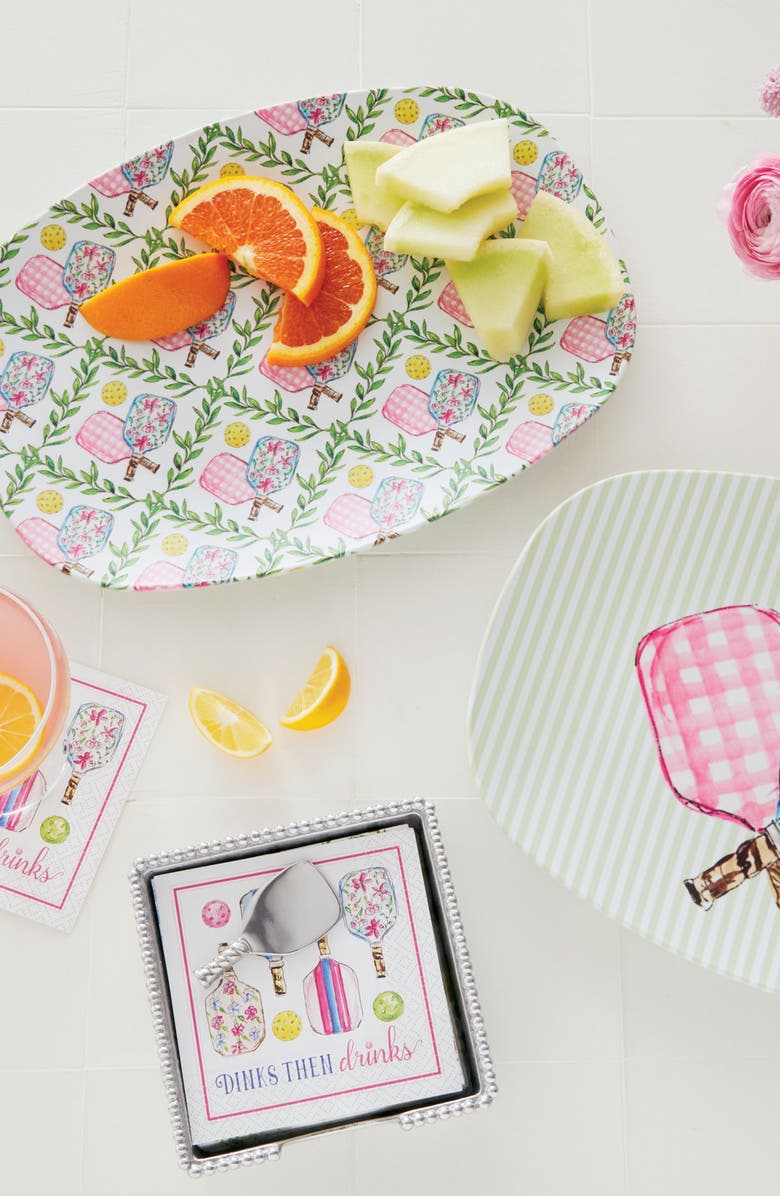 Mariposa Pickleball Drinks Beaded Napkin Box Set, Alternate, color, Silver