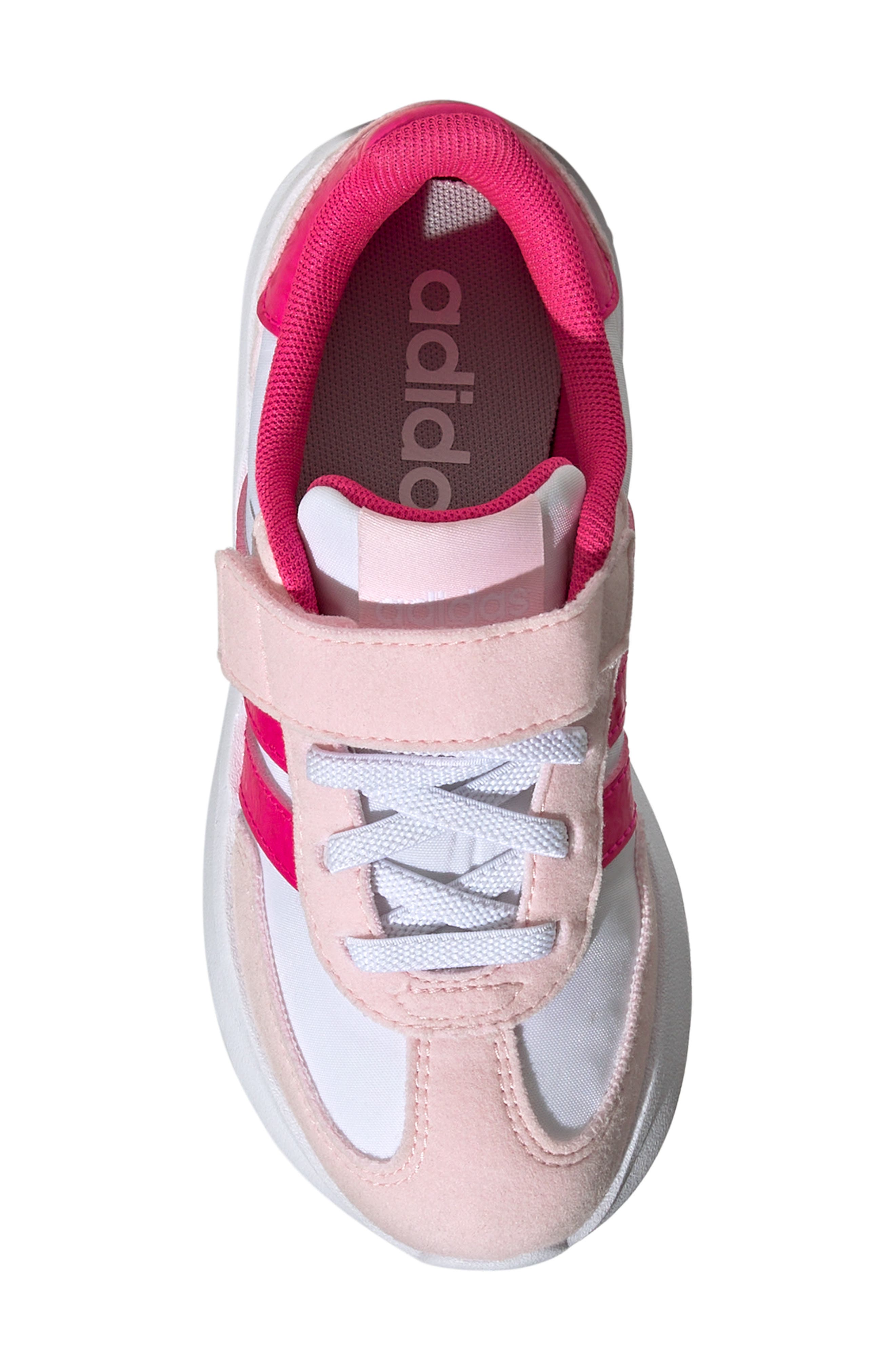 adidas Kids' Run '70s El C Sneaker, Alternate, color, White/ Shock Pink/ Clear Pink