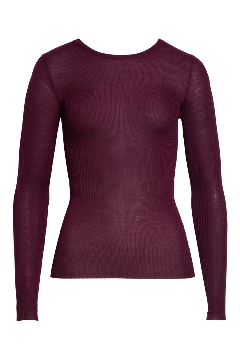 Lightweight Wool Crewneck Sweater, Main, color, CHERRY