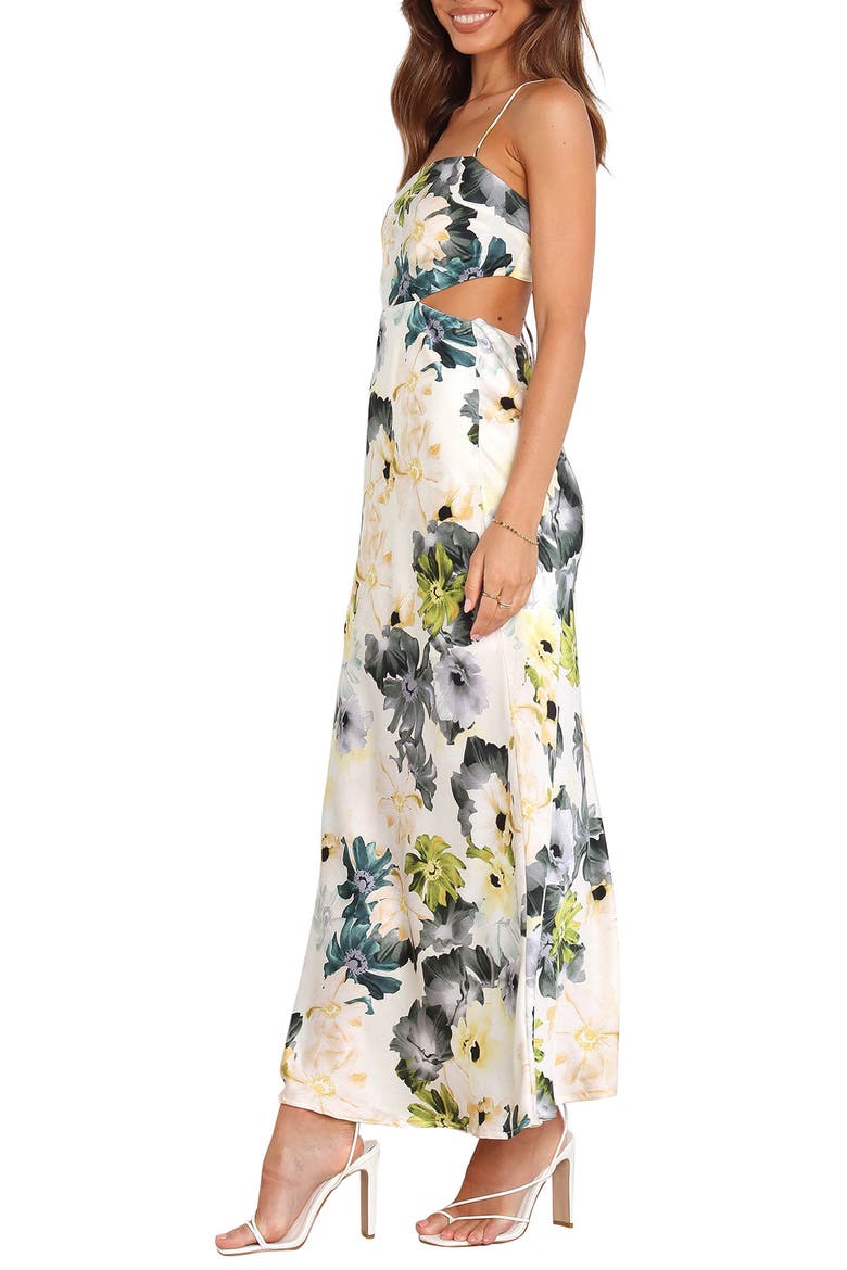 Jayne Floral Lace-Up Back Maxi Dress, Alternate, color, FLORAL