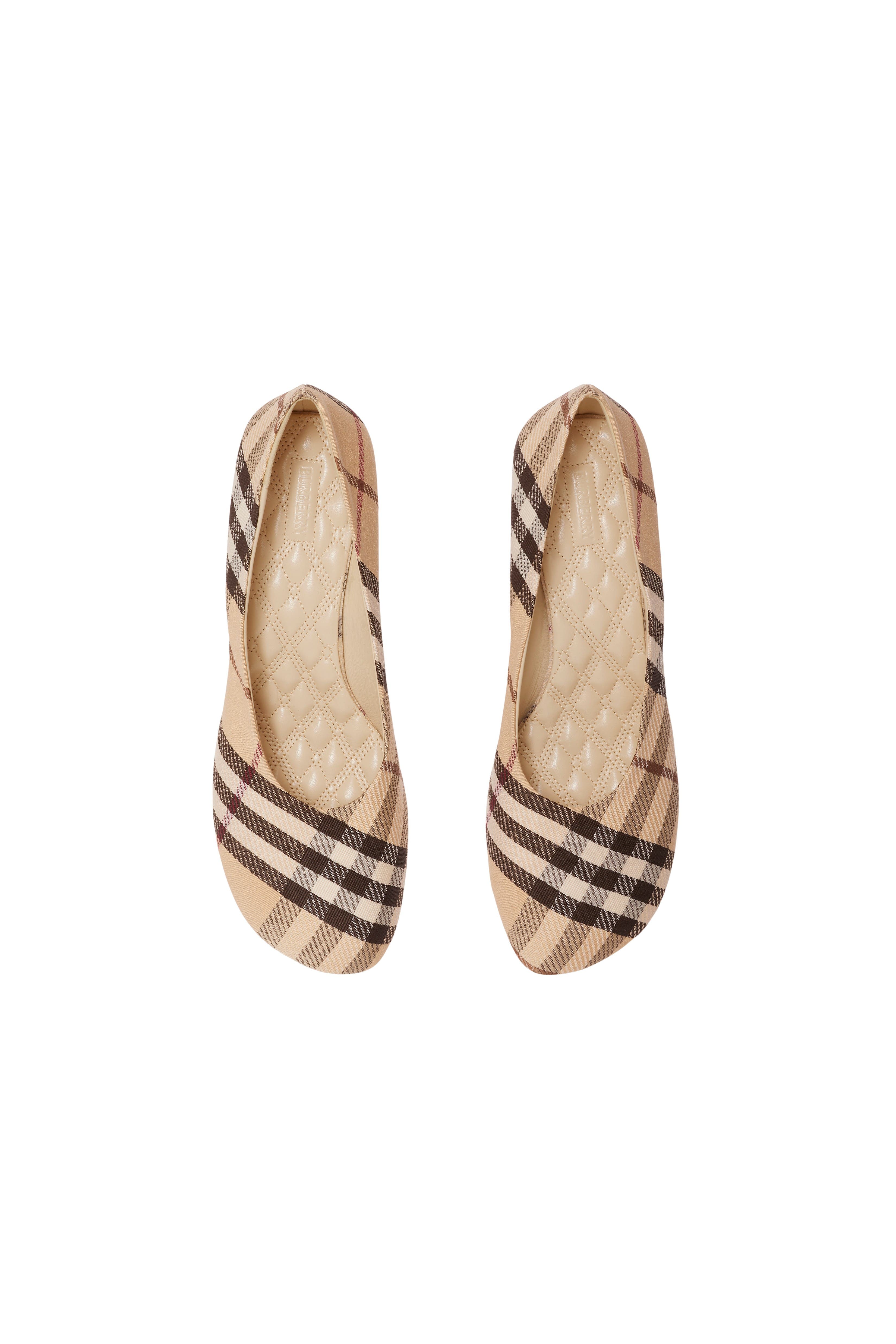Burberry Check Baby Low Pumps, Alternate, color, 
