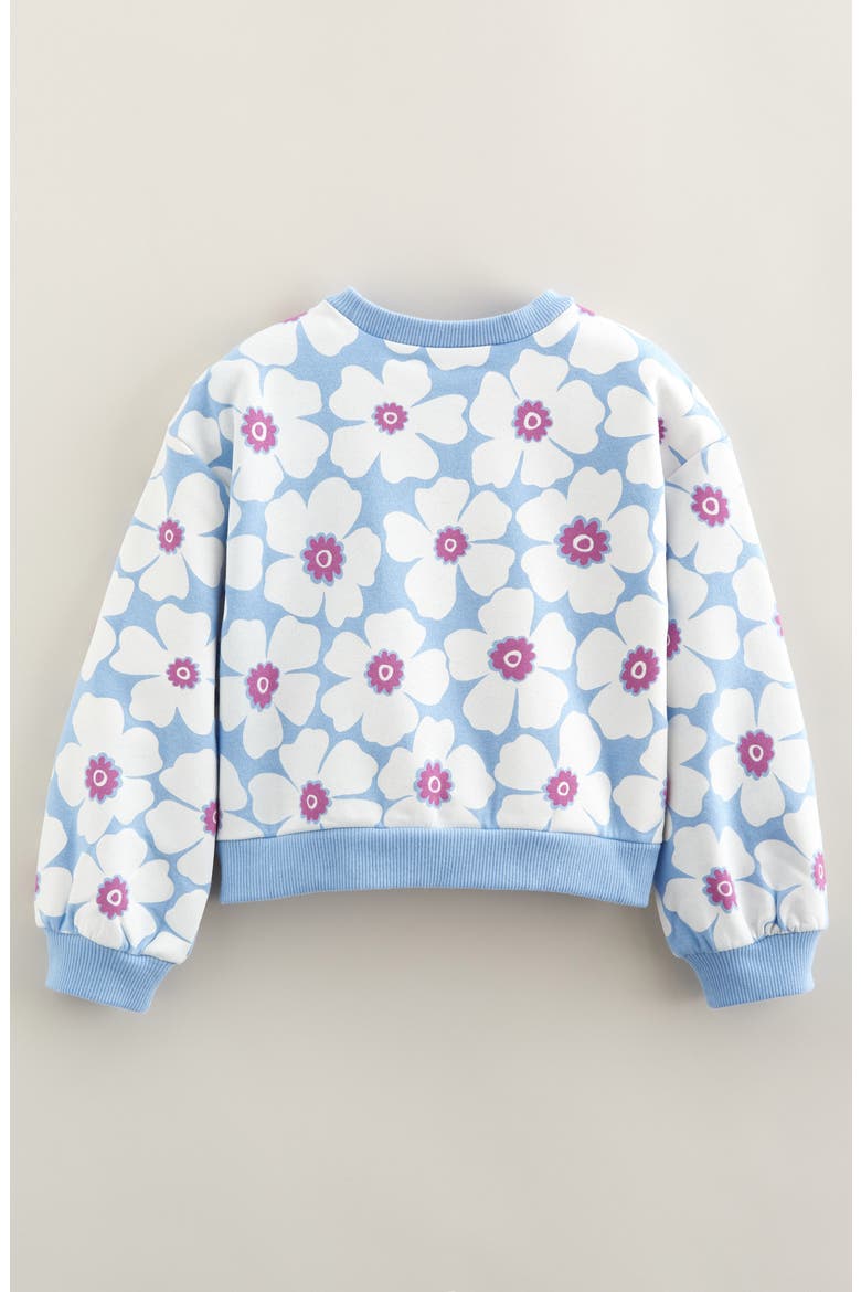 Kids' Bubble Sleeve Sweatshirt, Alternate, color, BLUE EXPANSE POPPIES