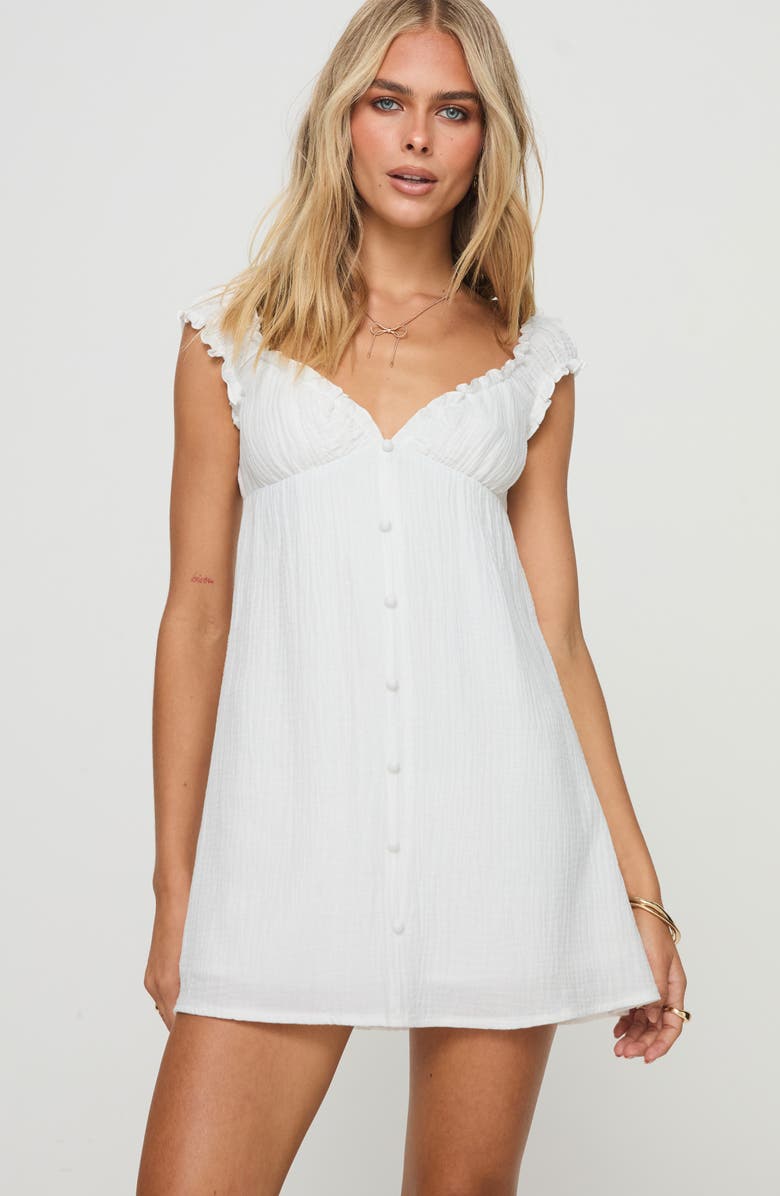 Princess Polly Wittek Cotton Minidress, Alternate, color, White