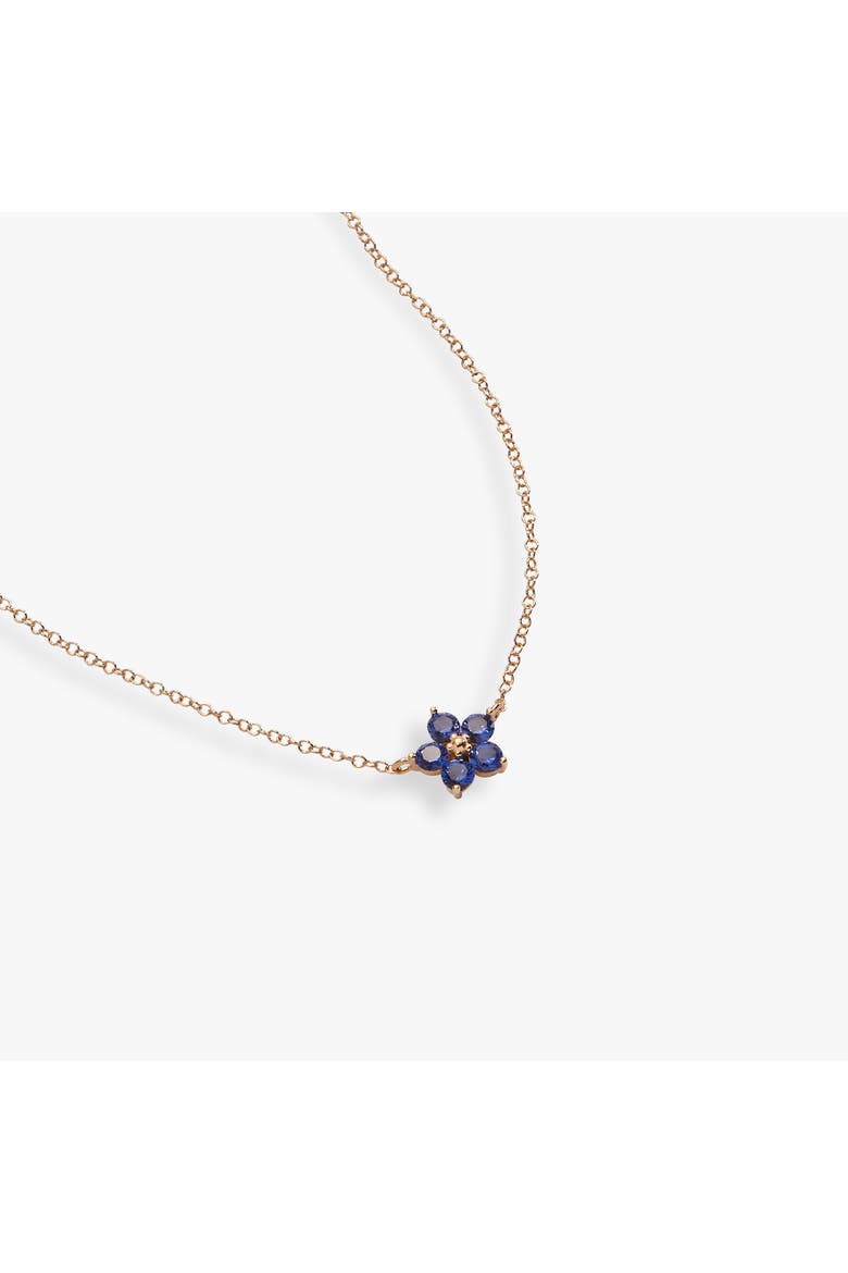 Crystal Forget-Me-Not Flower Necklace, Alternate, color, Gold