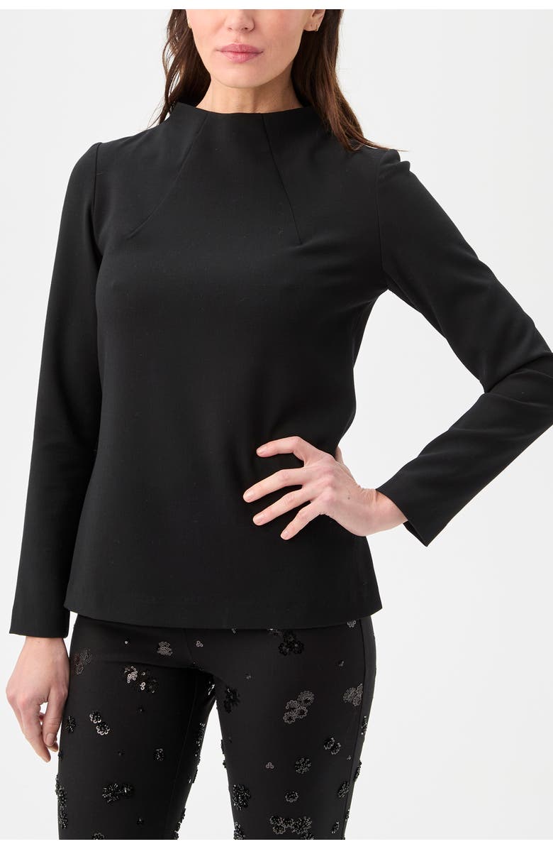Trina Turk Baz High Neck Suiting Top, Alternate, color, Black