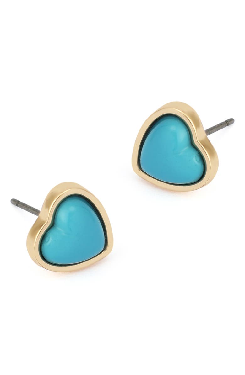 Betsey Johnson Heart Stud Earrings, Alternate, color, 