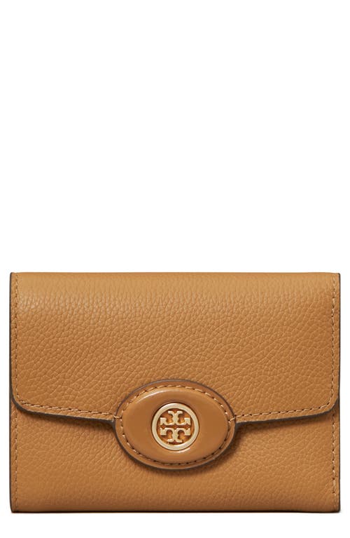 Tory Burch Robinson Small Pebbled Leather Wallet In Tiramisu