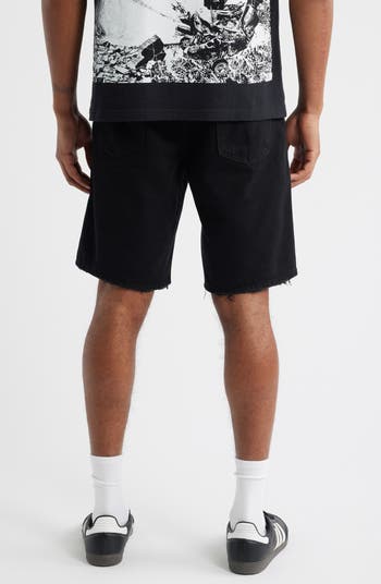 Black Dog Denim Shorts