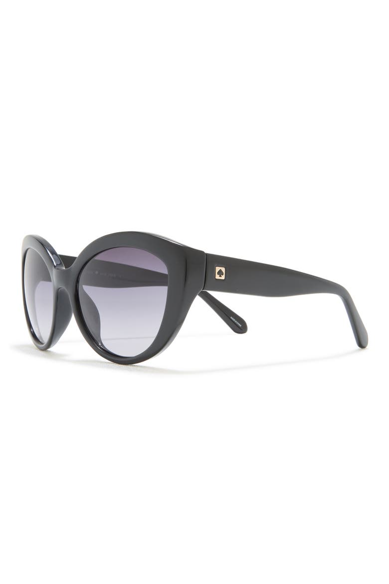 55mm cat eye sunglasses, Alternate, color, SHINY BLACK/ GREY