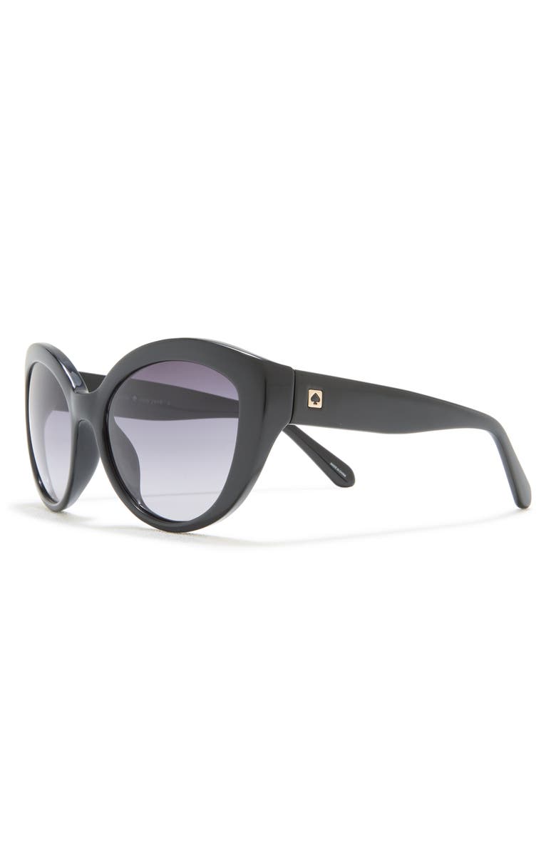 Kate Spade New York 55mm cat eye sunglasses, Alternate, color, Shiny Black/ Grey