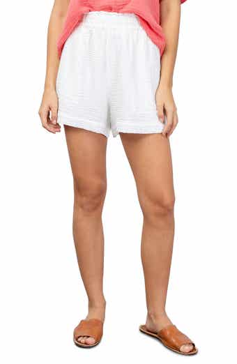 Rails Leighton Smocked Waist Seersucker Shorts