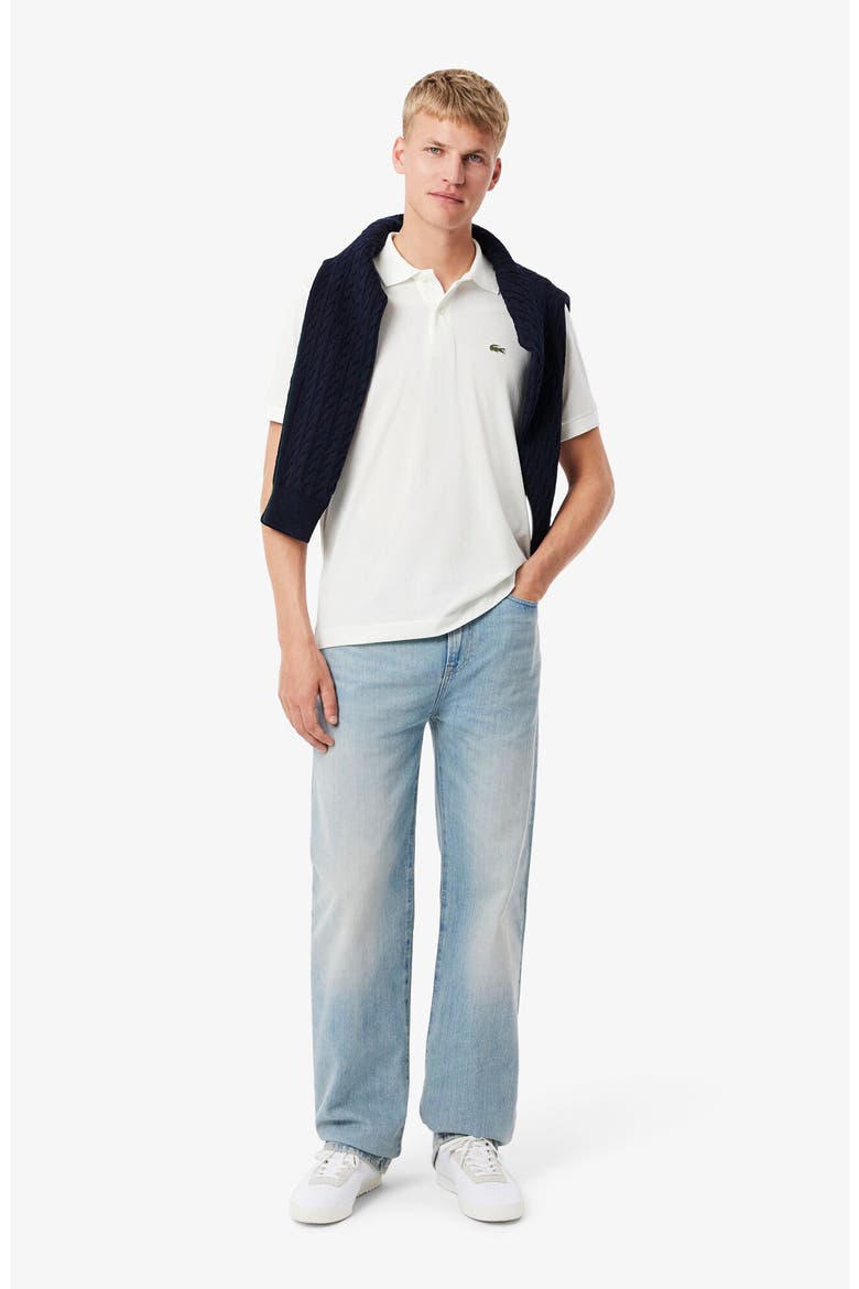 Essentials Classic Fit Cotton Blend Piqué Polo, Alternate, color, WHITE